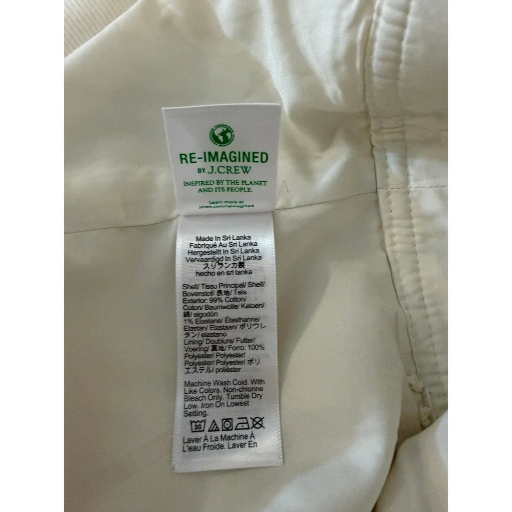 J. Crew Ribbed‎ Corduroy Mini Skirt Ivory Cream Off-White size 10